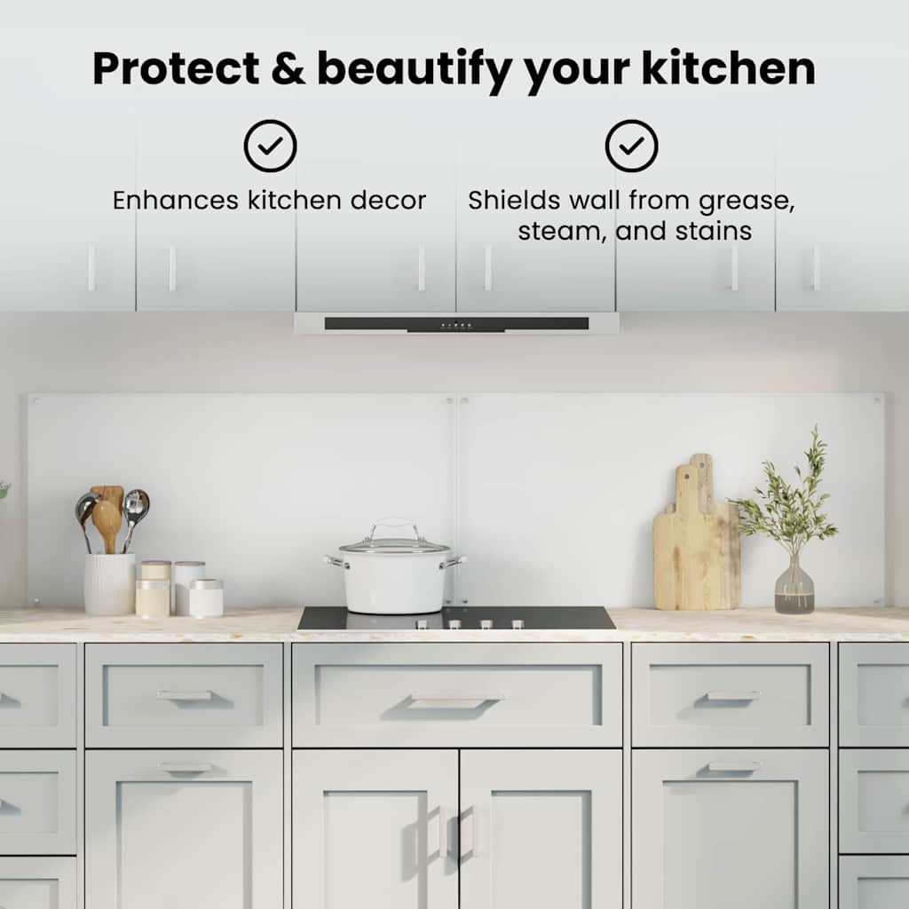 Køkkenbacksplash 2 pcs Transparent 100 x 50 cm hærdet glas