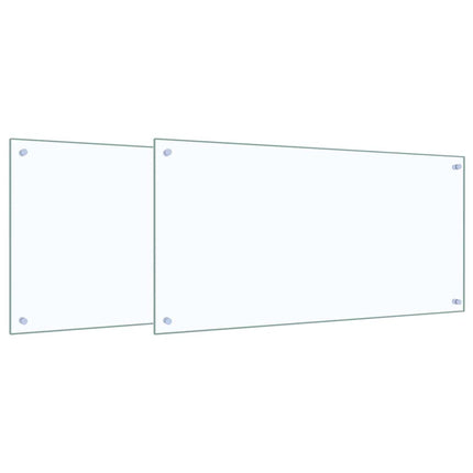 Køkkenbacksplash 2 stk. Transparent 100 x 50 cm hærdet glas