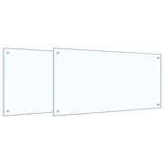 Køkkenbacksplash 2 pcs Transparent 100 x 50 cm hærdet glas