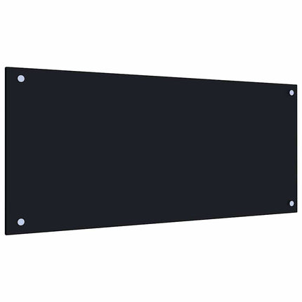 Køkkenbacksplash 2 stk. Sort 90 x 40 cm hærdet glas