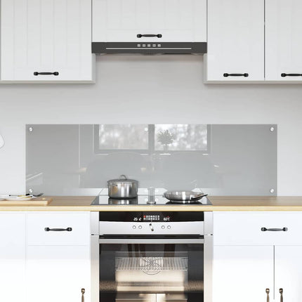 Køkkenbacksplash 2 stk. Lysegrå 70 x 40 cm hærdet glas