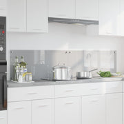 Køkkenbacksplash 2 pcs Lysegrå 90 x 40 cm hærdet glas