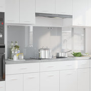 Køkkenbacksplash 2 pcs Lysegrå 90 x 60 cm hærdet glas