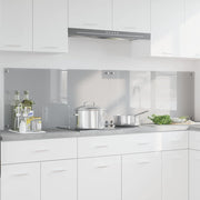 Køkkenbacksplash 2 pcs Lysegrå 100 x 50 cm hærdet glas