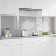 Køkkenbacksplash 2 pcs Lysegrå 100 x 60 cm hærdet glas