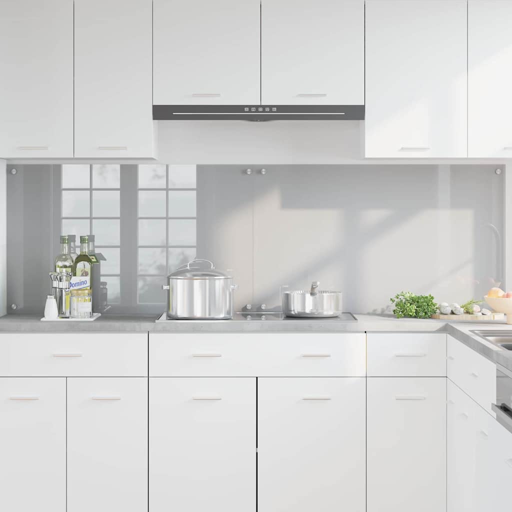 Køkkenbacksplash 2 pcs Lysegrå 100 x 60 cm hærdet glas