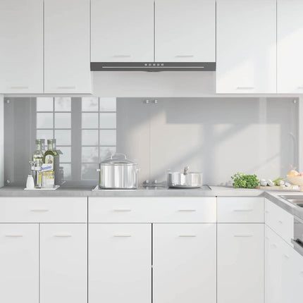 Køkkenbacksplash 2 stk. Lysegrå 100 x 60 cm hærdet glas