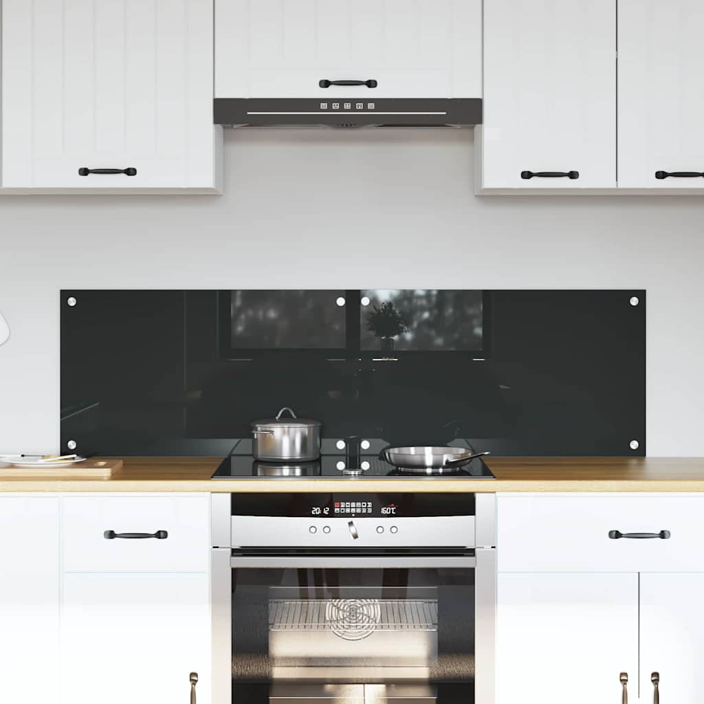 Køkkenbacksplash 2 pcs Mørkegrå 70 x 40 cm hærdet glas