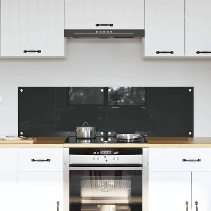 Køkkenbacksplash 2 stk. Mørkegrå 70 x 40 cm hærdet glas