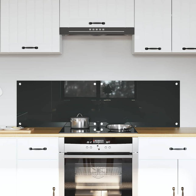 Køkkenbacksplash 2 stk. Mørkegrå 70 x 40 cm hærdet glas