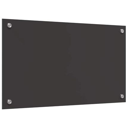 Køkkenbacksplash 2 stk. Mørkegrå 70 x 40 cm hærdet glas
