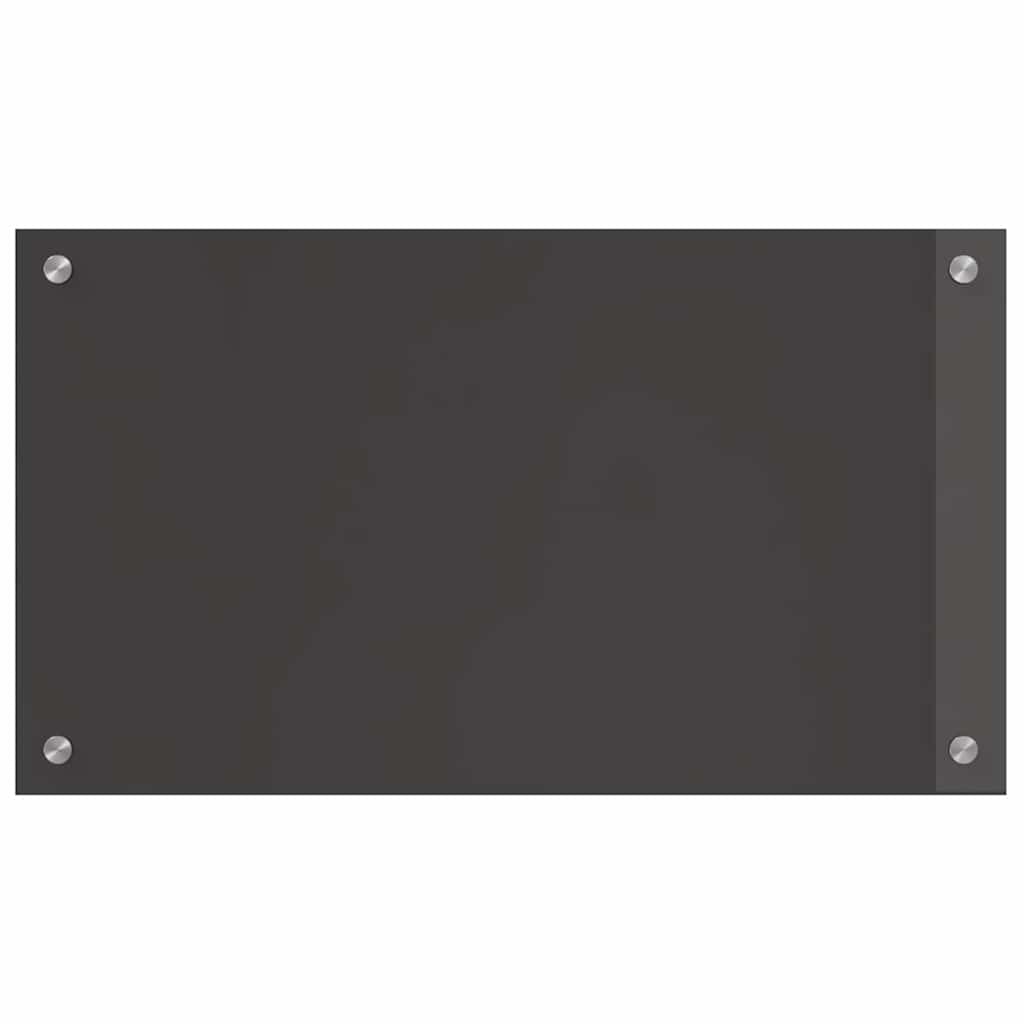 Køkkenbacksplash 2 pcs Mørkegrå 70 x 40 cm hærdet glas