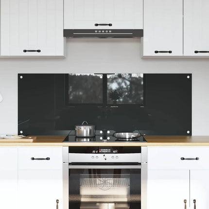 Køkkenbacksplash 2 stk. Mørkegrå 70 x 50 cm hærdet glas