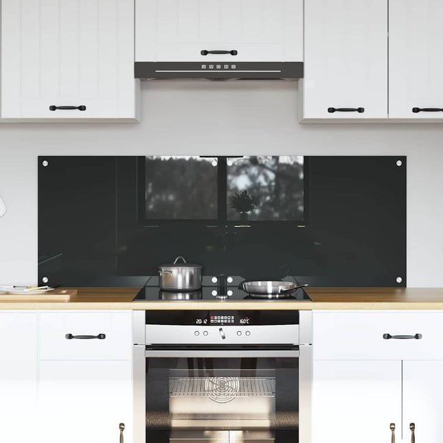 Køkkenbacksplash 2 stk. Mørkegrå 70 x 50 cm hærdet glas