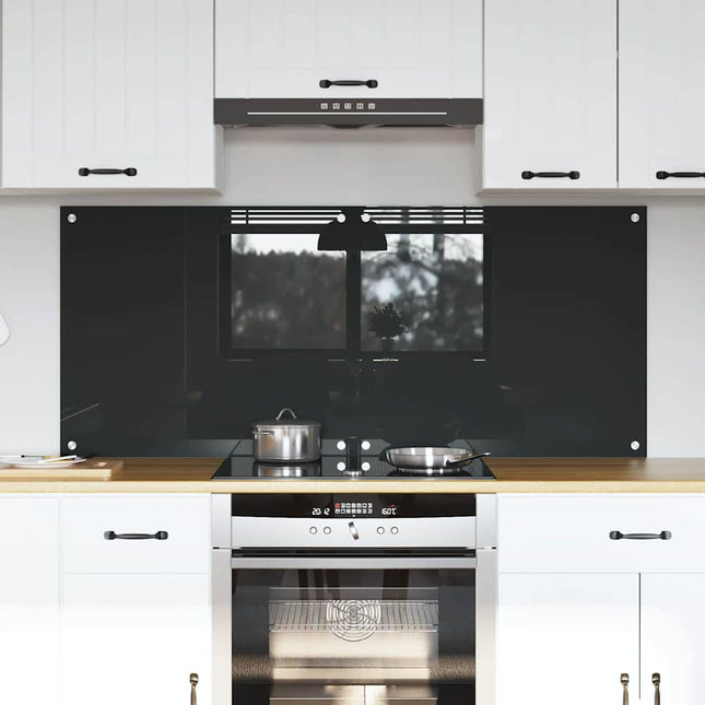 Køkkenbacksplash 2 stk. Mørkegrå 70 x 60 cm hærdet glas