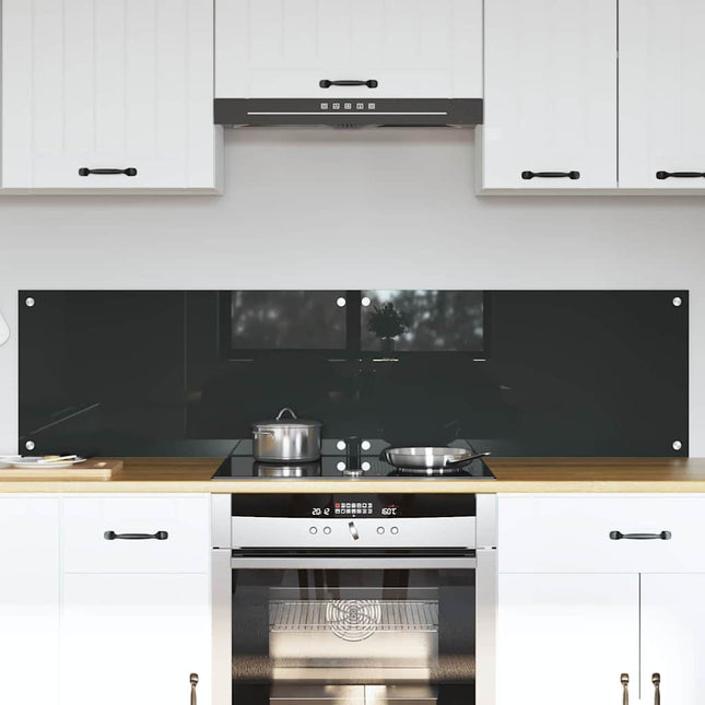 Køkkenbacksplash 2 stk. Mørkegrå 80 x 40 cm hærdet glas