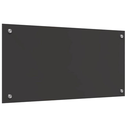 Køkkenbacksplash 2 stk. Mørkegrå 80 x 40 cm hærdet glas