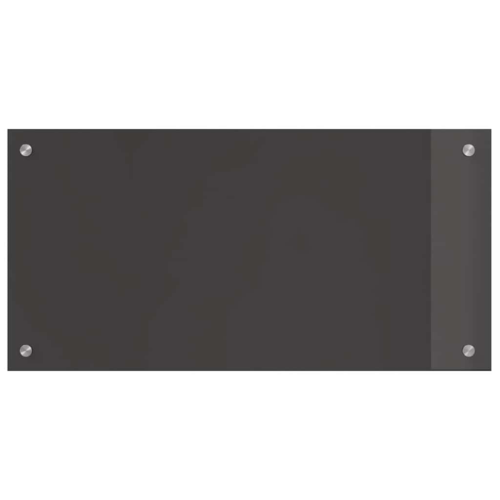 Køkkenbacksplash 2 pcs Mørkegrå 80 x 40 cm hærdet glas