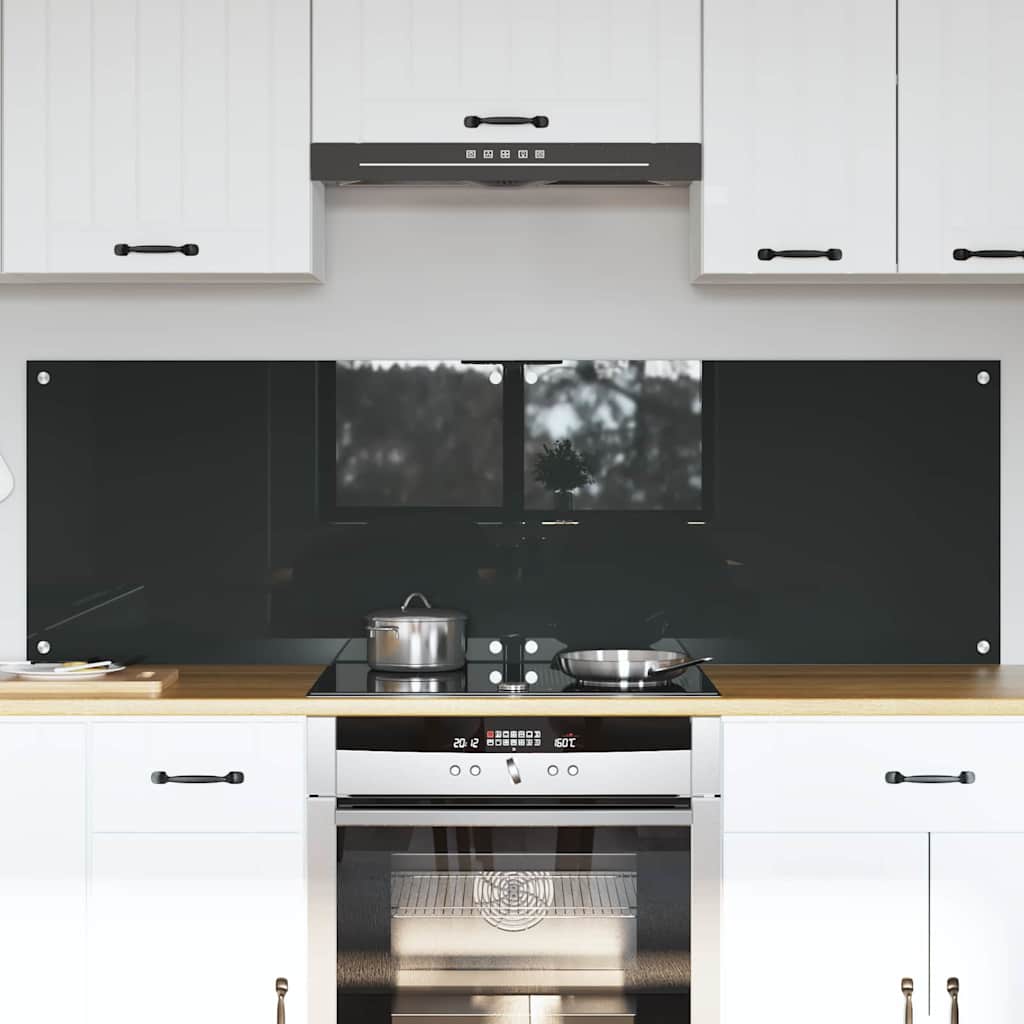 Køkkenbacksplash 2 pcs Mørkegrå 80 x 50 cm hærdet glas