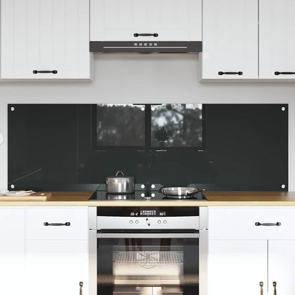 Køkkenbacksplash 2 stk. Mørkegrå 80 x 50 cm hærdet glas