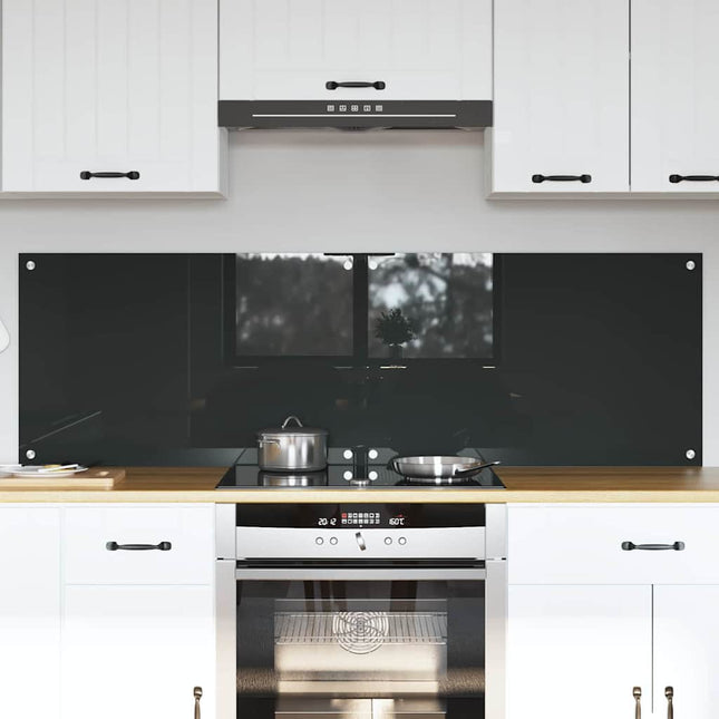 Køkkenbacksplash 2 stk. Mørkegrå 80 x 50 cm hærdet glas