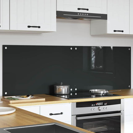 Køkkenbacksplash 2 stk. Mørkegrå 80 x 50 cm hærdet glas