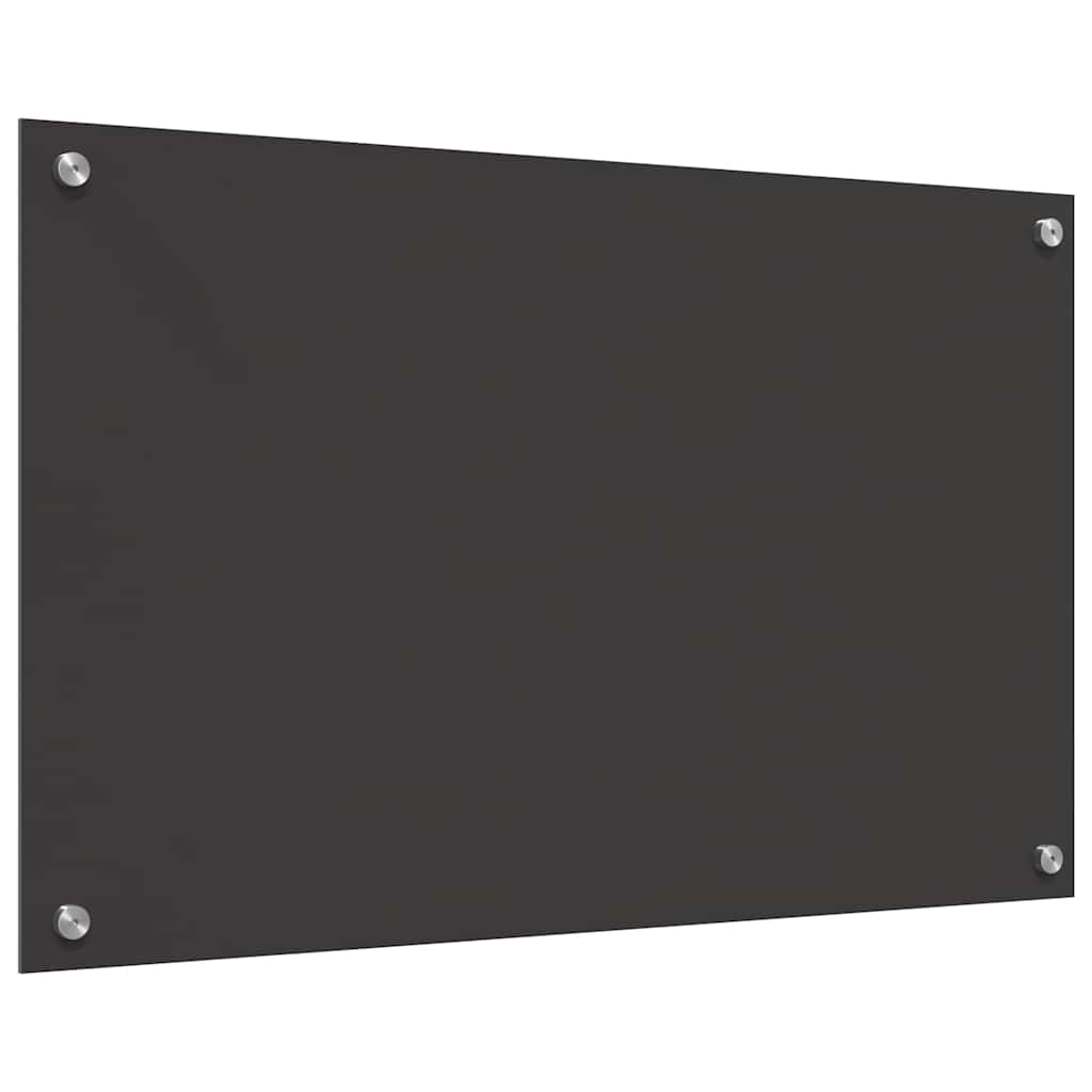 Køkkenbacksplash 2 pcs Mørkegrå 80 x 50 cm hærdet glas