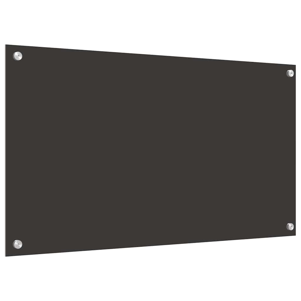 Køkkenbacksplash 2 pcs Mørkegrå 90 x 50 cm hærdet glas