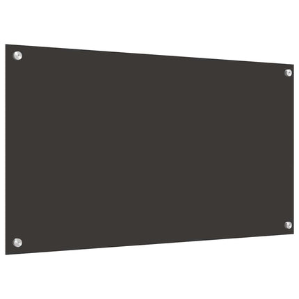 Køkkenbacksplash 2 stk. Mørkegrå 90 x 50 cm hærdet glas
