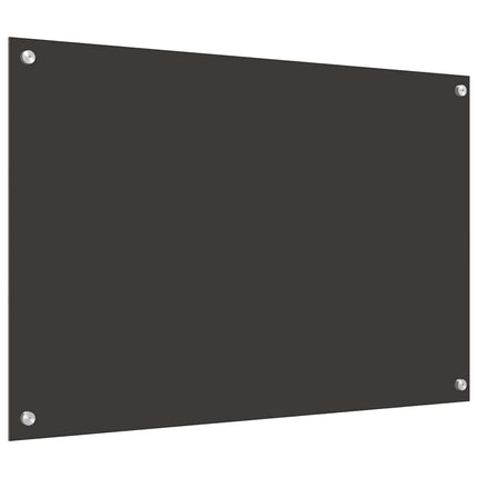 Køkkenbacksplash 2 stk. Mørkegrå 90 x 60 cm hærdet glas