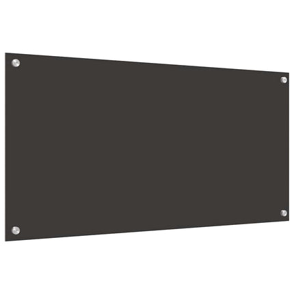 Køkkenbacksplash 2 stk. Mørkegrå 100 x 50 cm hærdet glas