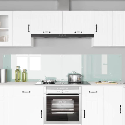 Køkkenbacksplash 2 stk. Hvid 110 x 50 cm hærdet glas