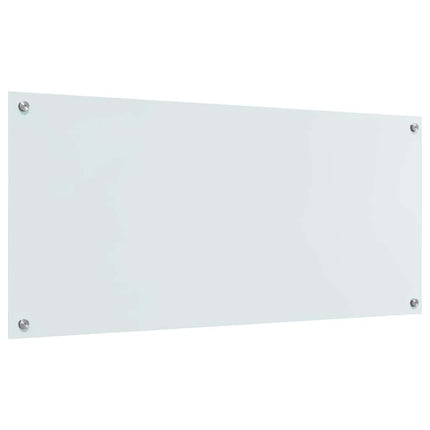 Køkkenbacksplash 2 stk. Hvid 110 x 50 cm hærdet glas