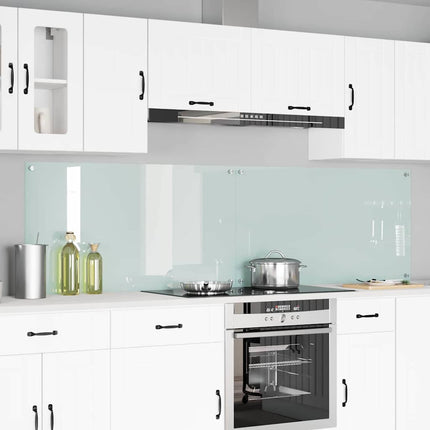 Køkkenbacksplash 2 stk. Hvid 110 x 60 cm hærdet glas
