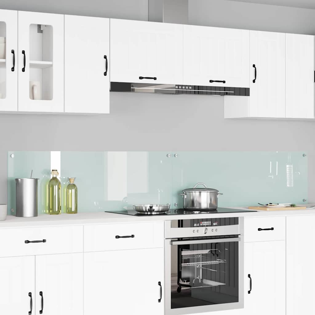 Køkkenbacksplash 2 pcs Hvid 120 x 40 cm hærdet glas
