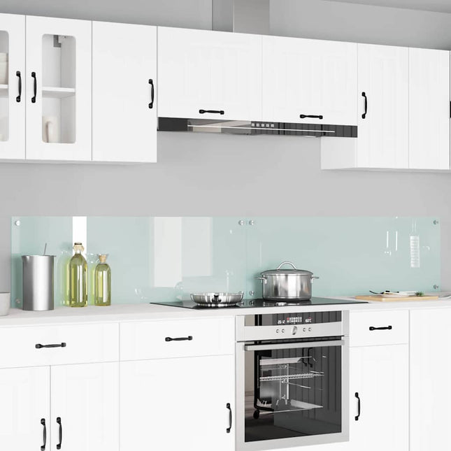 Køkkenbacksplash 2 stk. Hvid 120 x 40 cm hærdet glas