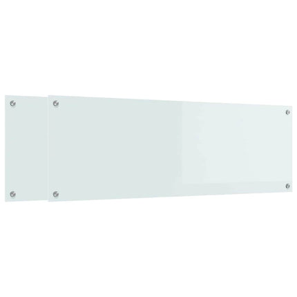 Køkkenbacksplash 2 stk. Hvid 120 x 40 cm hærdet glas