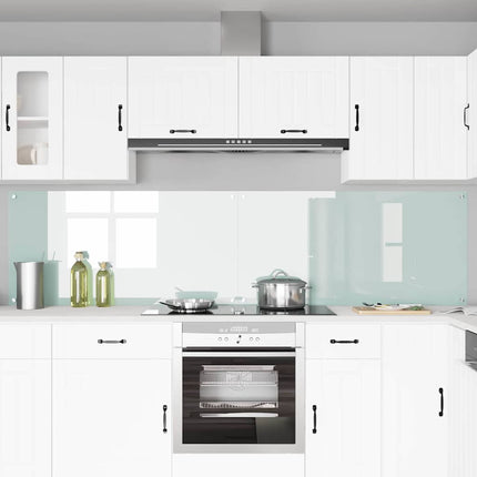 Køkkenbacksplash 2 stk. Hvid 120 x 60 cm hærdet glas