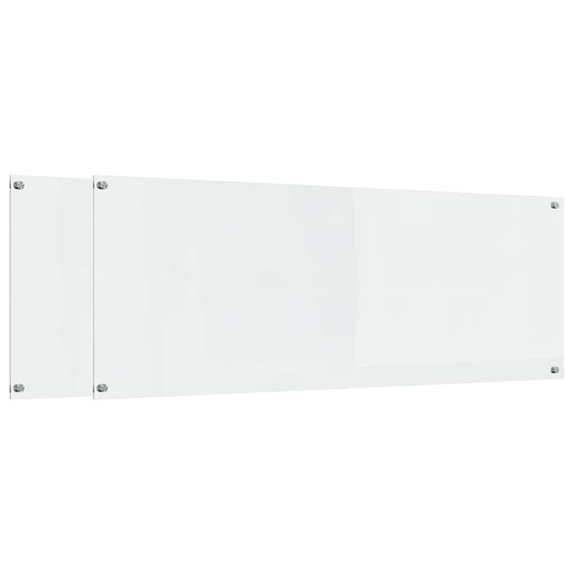 Køkkenbacksplash 2 pcs Transparent 110 x 40 cm hærdet glas