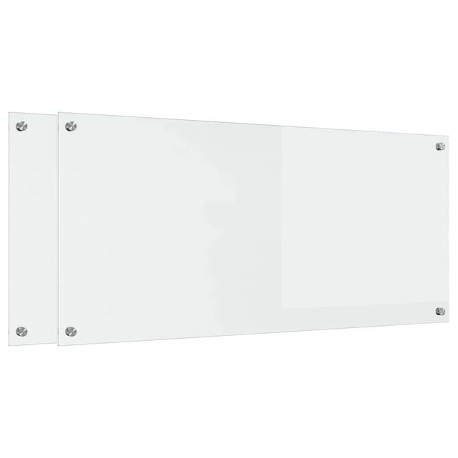 Køkkenbacksplash 2 pcs Transparent 110 x 50 cm hærdet glas