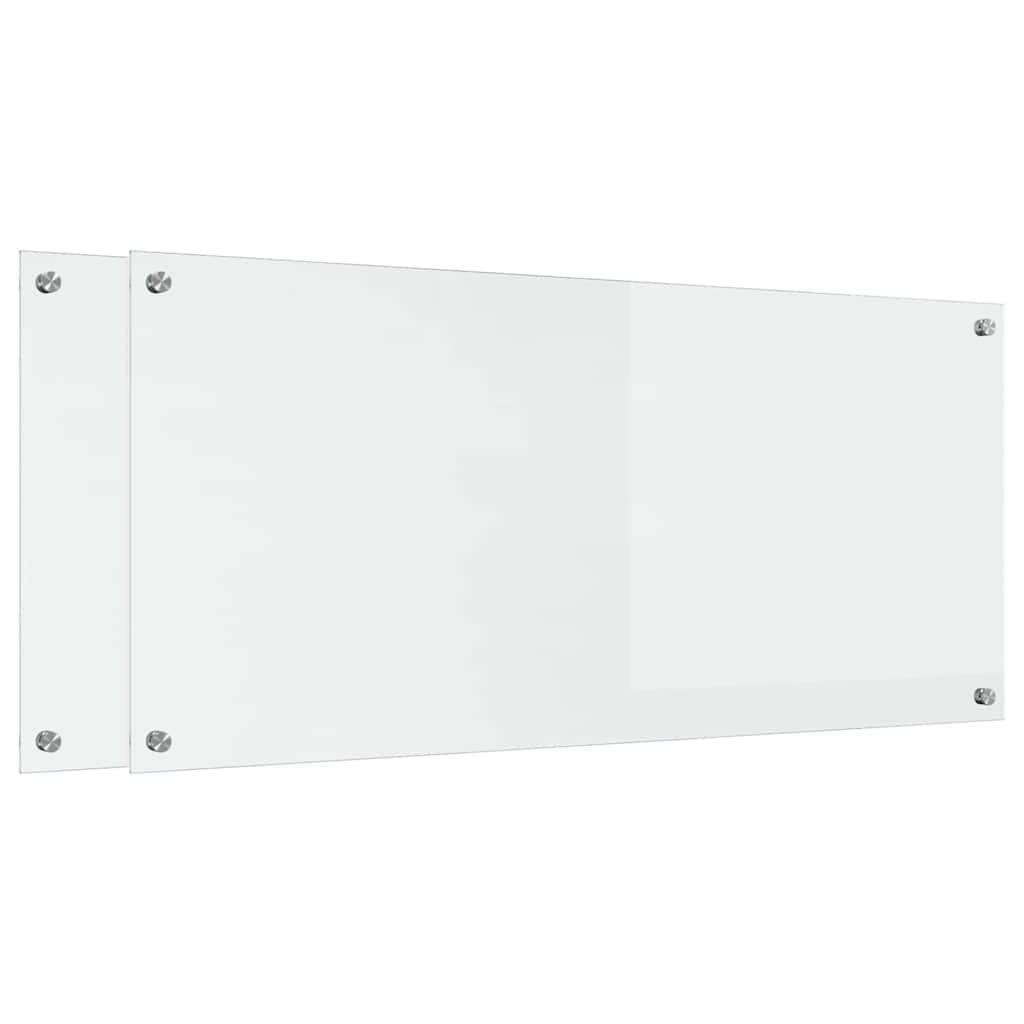 Køkkenbacksplash 2 pcs Transparent 110 x 50 cm hærdet glas