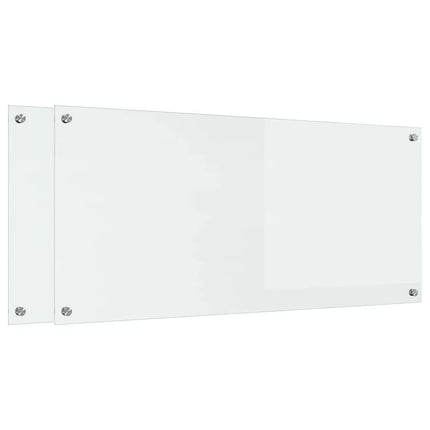 Køkkenbacksplash 2 stk. Transparent 110 x 50 cm hærdet glas