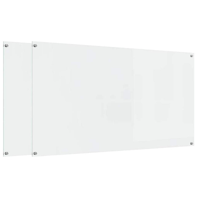 Køkkenbacksplash 2 pcs Transparent 110 x 60 cm hærdet glas