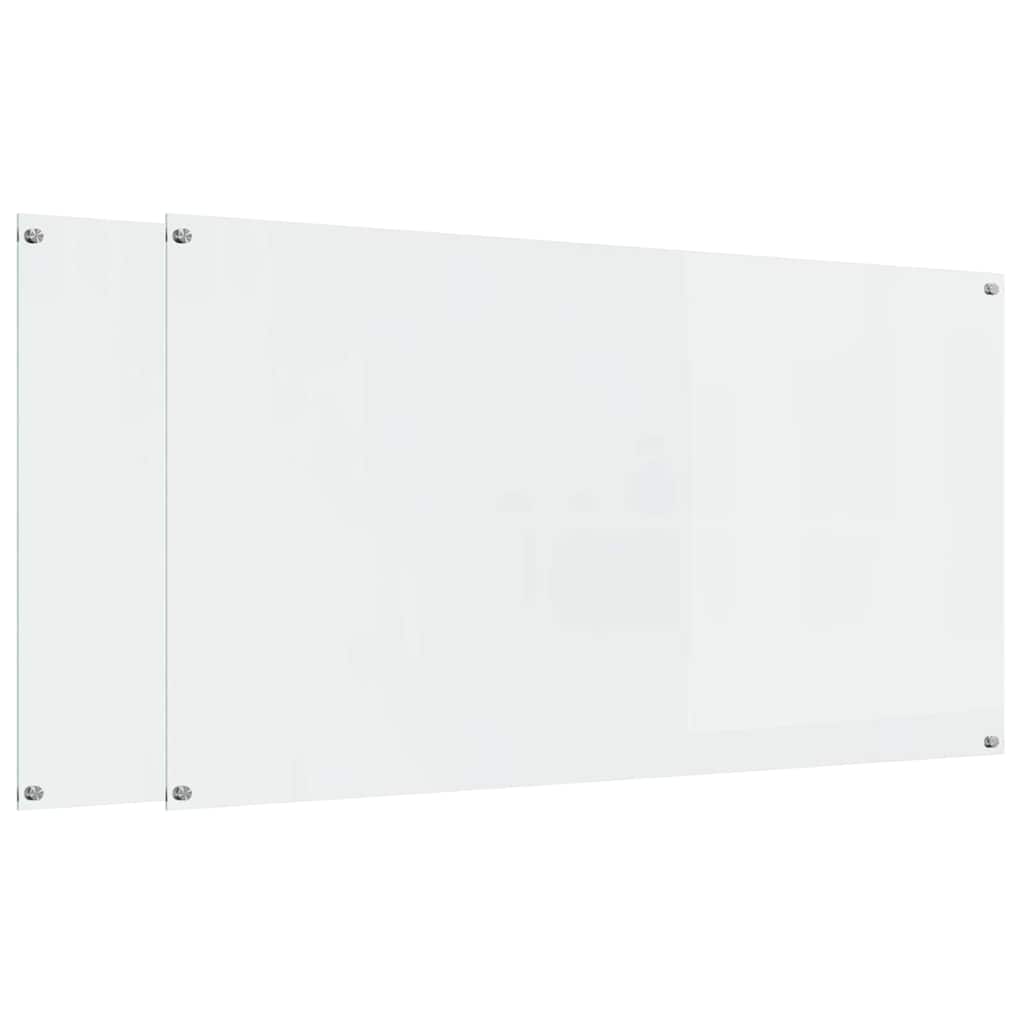 Køkkenbacksplash 2 pcs Transparent 110 x 60 cm hærdet glas