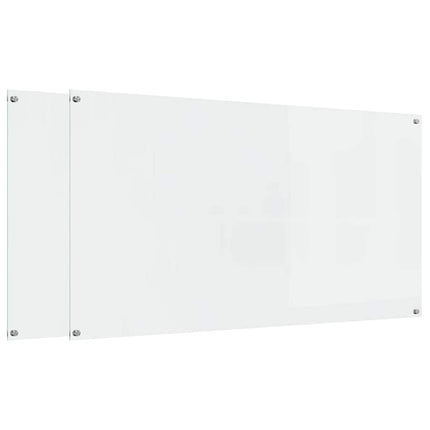 Køkkenbacksplash 2 stk. Transparent 110 x 60 cm hærdet glas