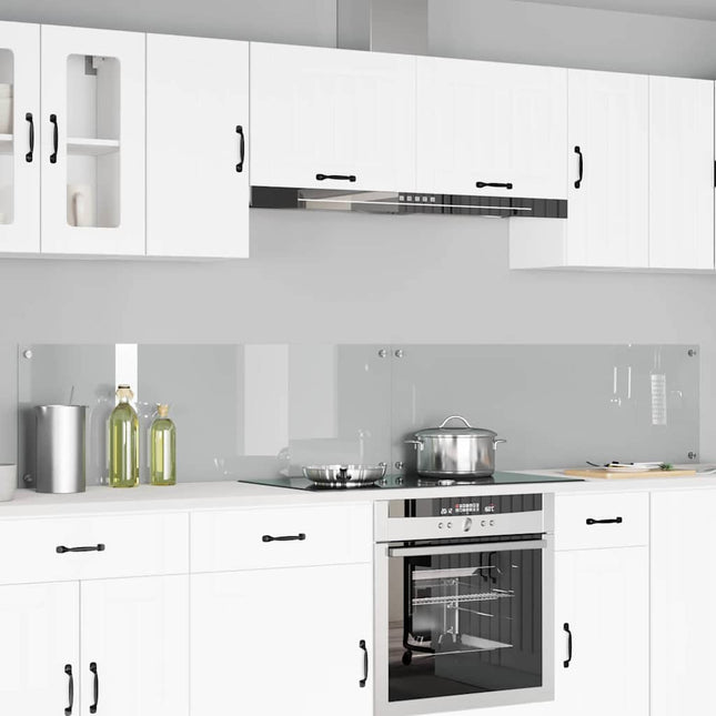 Køkkenbacksplash 2 pcs Transparent 120 x 40 cm hærdet glas
