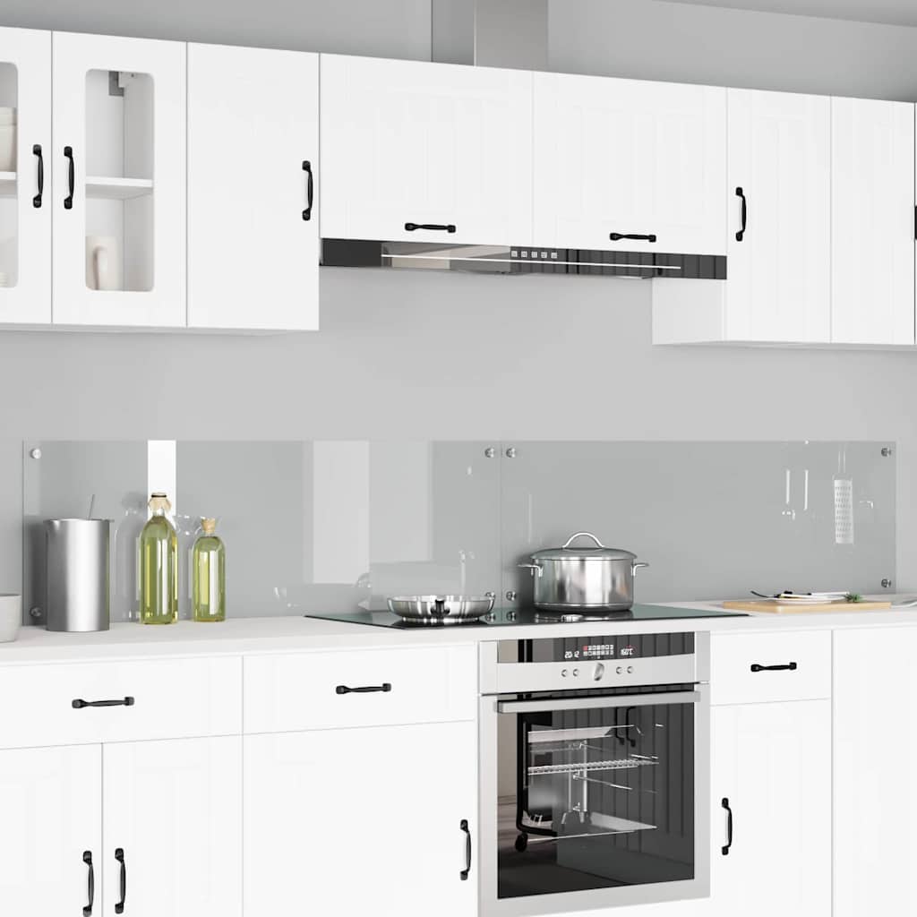 Køkkenbacksplash 2 pcs Transparent 120 x 40 cm hærdet glas