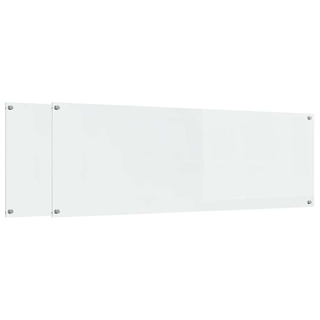 Køkkenbacksplash 2 pcs Transparent 120 x 40 cm hærdet glas