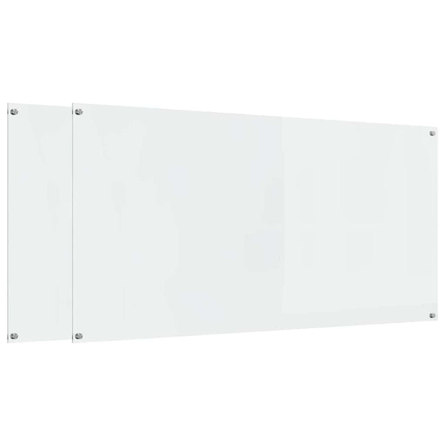 Køkkenbacksplash 2 pcs Transparent 120 x 60 cm hærdet glas