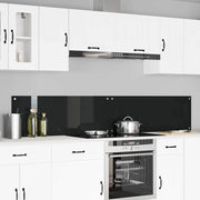 Køkkenbacksplash 2 pcs Sort 110 x 40 cm hærdet glas